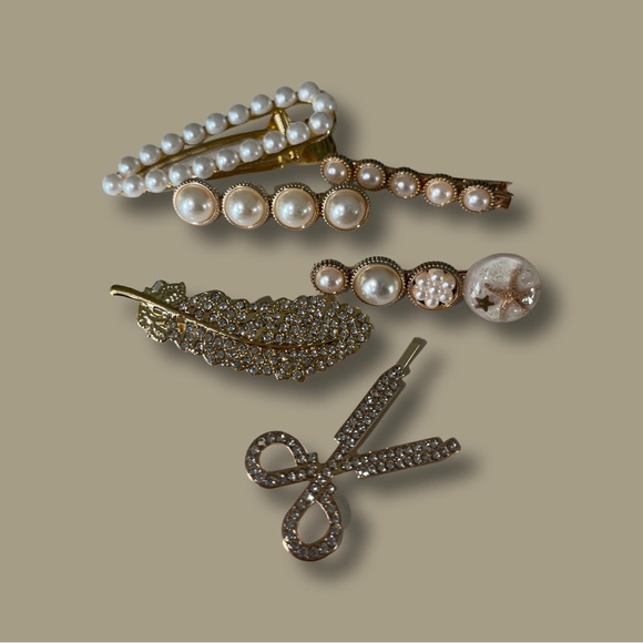 Girl’s Bunny 🐰 TalesUs Pearl and rhinestone Hair clips - Picture 10 of 11